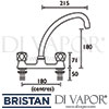 Bristan GEN1 Club Budget Deck Sink Mixer Kitchen Tap Dimensions